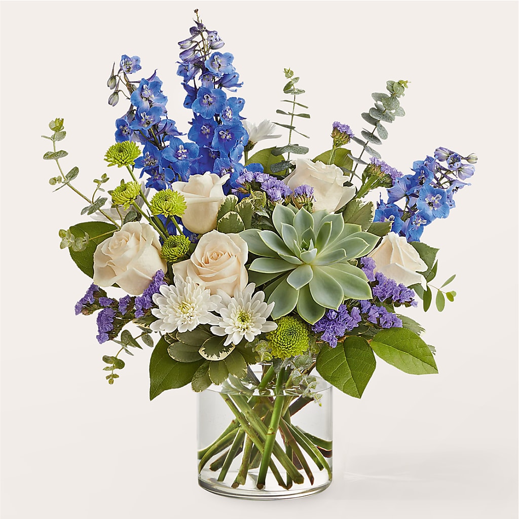 Cerulean Waves Bouquet – A Daisy A Day, Winston-salem NC