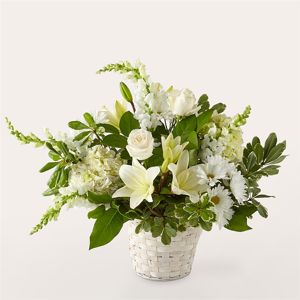 Ivory Elegance Floral Basket – A Daisy A Day, Winston-salem NC