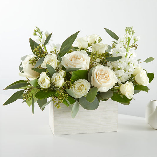 Fresh Linen Box Bouquet –  A Daisy A Day, Winston-salem NC