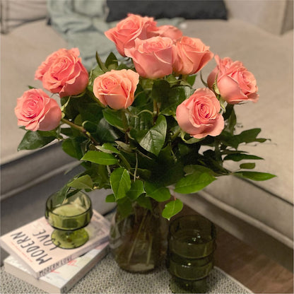 Long Stem Pink Rose Bouquet –  A Daisy A Day, Winston-salem NC