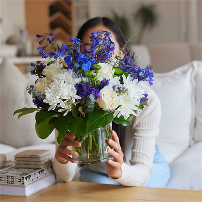 Cerulean Waves Bouquet –  A Daisy A Day, Winston-salem NC