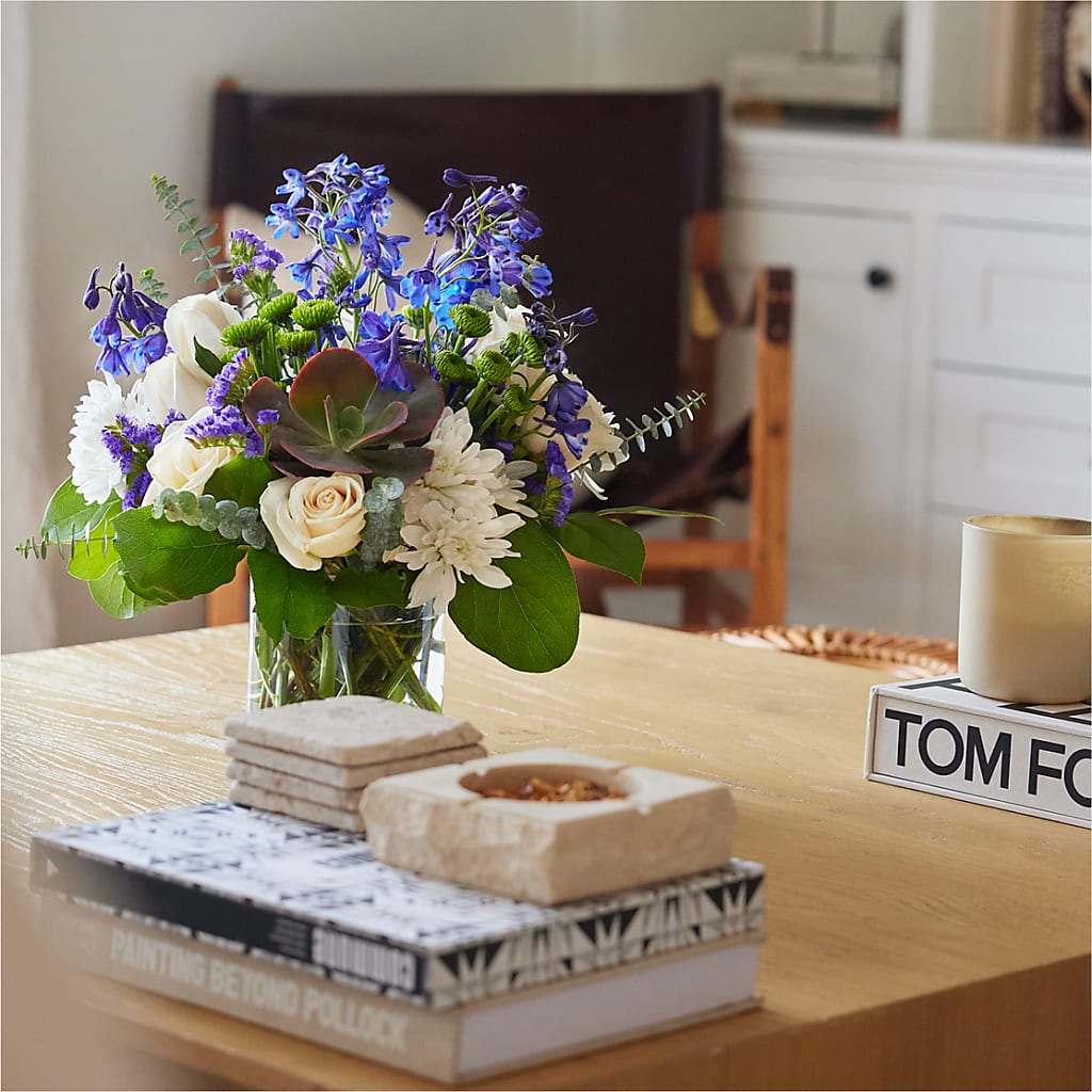 Cerulean Waves Bouquet –  A Daisy A Day, Winston-salem NC