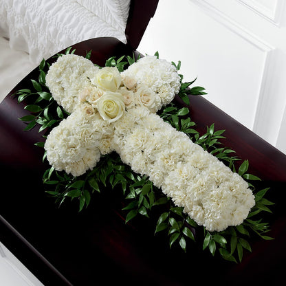 Peaceful Memories Casket Spray (Standard) –  A Daisy A Day, Winston-salem NC