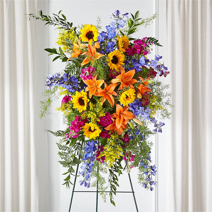 Sunlit Memories Standing Spray (Standard) –  A Daisy A Day, Winston-salem NC