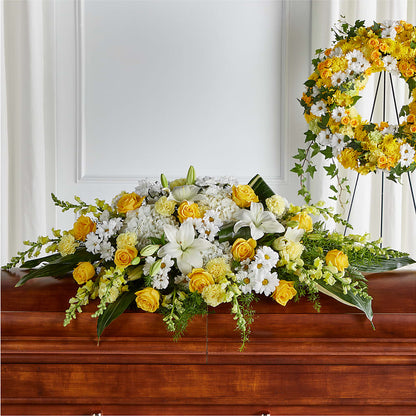 Golden Harmony Casket Spray –  A Daisy A Day, Winston-salem NC