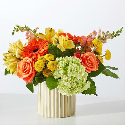 Autumn Sunshine Bouquet with Ivory Vase –  A Daisy A Day, Winston-salem NC