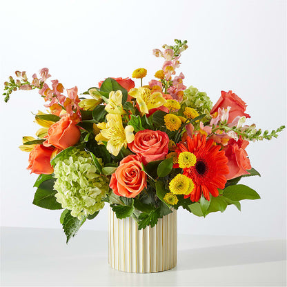 Autumn Sunshine Bouquet with Ivory Vase –  A Daisy A Day, Winston-salem NC