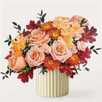Spiced Latte Bouquet with Ivory Vase –  A Daisy A Day, Winston-salem NC