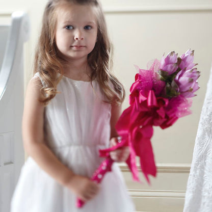 Sparkle Pink Flower Girl Bouquet –  A Daisy A Day, Winston-salem NC